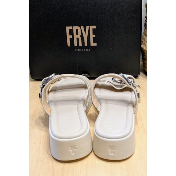 Frye Ivory Maya Buckle Leather Sandals Women's Size 8 NIB - Picture 7 of 13